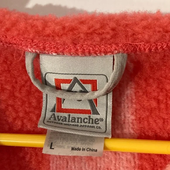 Red and Pink Striped Hooded Pullover Avalanche size L women - Picture 3 of 7